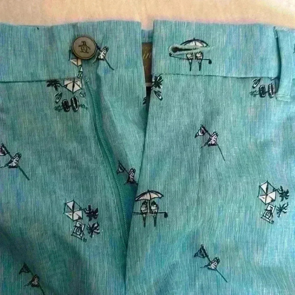 Original Penguin Bermuda Shorts Elastic Waistband Anti Slip Grip NWT Men Size 32 - Picture 11 of 13